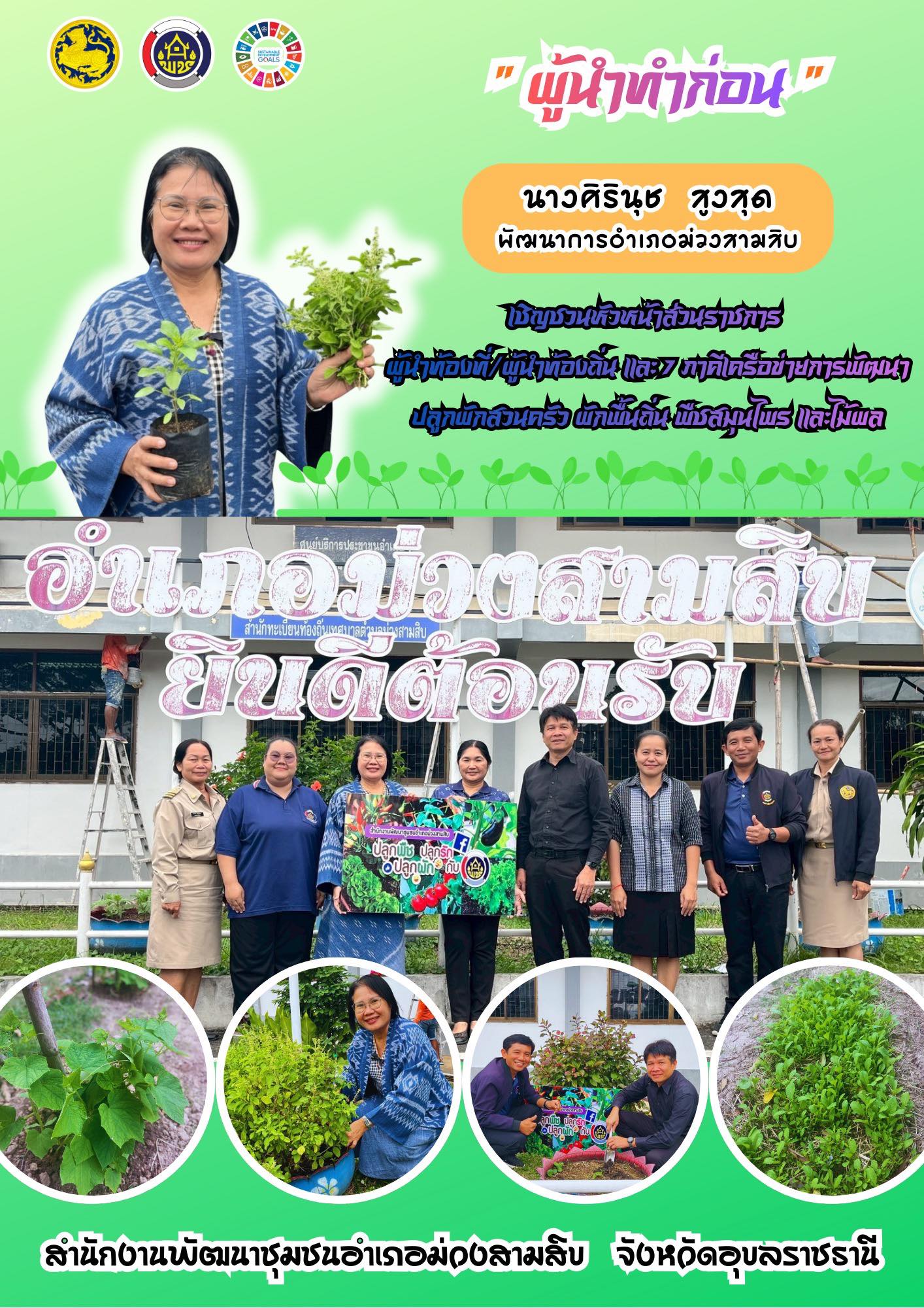 พช.ม่วงสามสิบ ชวนปลูกผักสวนครัว สร้างความมั่นคงทางอาหาร ตามแนวพระราชดำริฯ